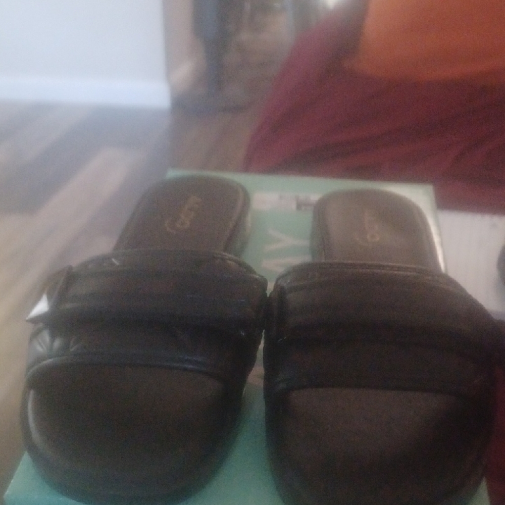 Aldo Black Slide Sandals Casual Slip-On